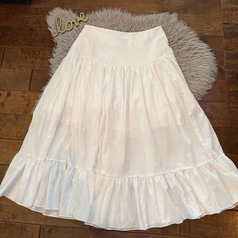 Sixdo Womens Skirt White Woven Size XXL Maxi Cotton New